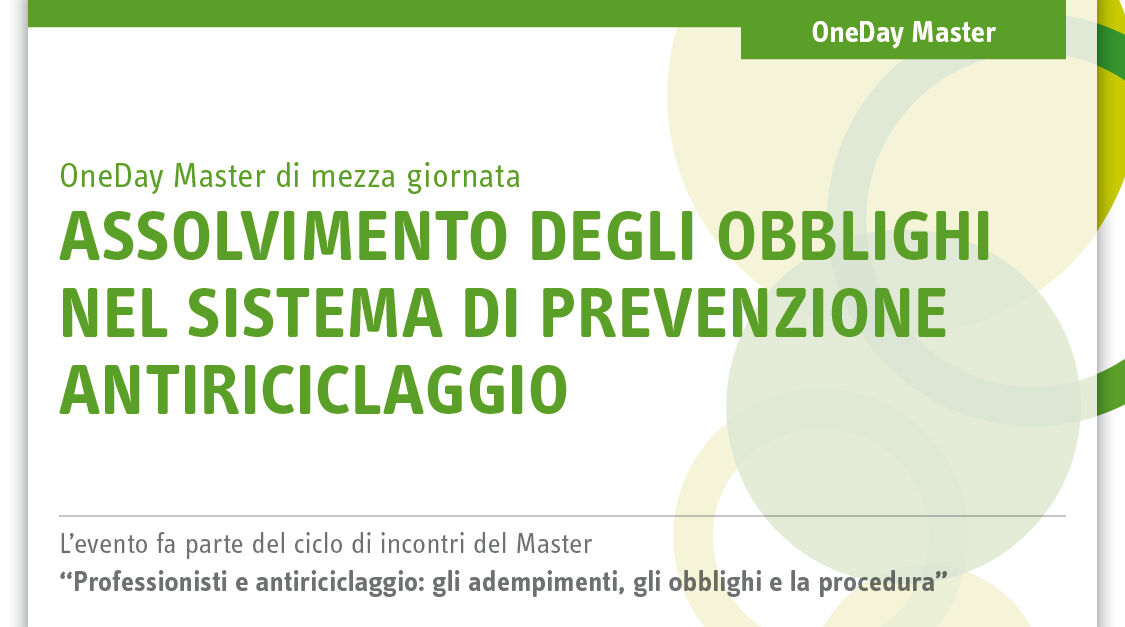 Immagine Assolvimento degli obblighi nel sistema di prevenzione antiriciclaggio | Euroconference